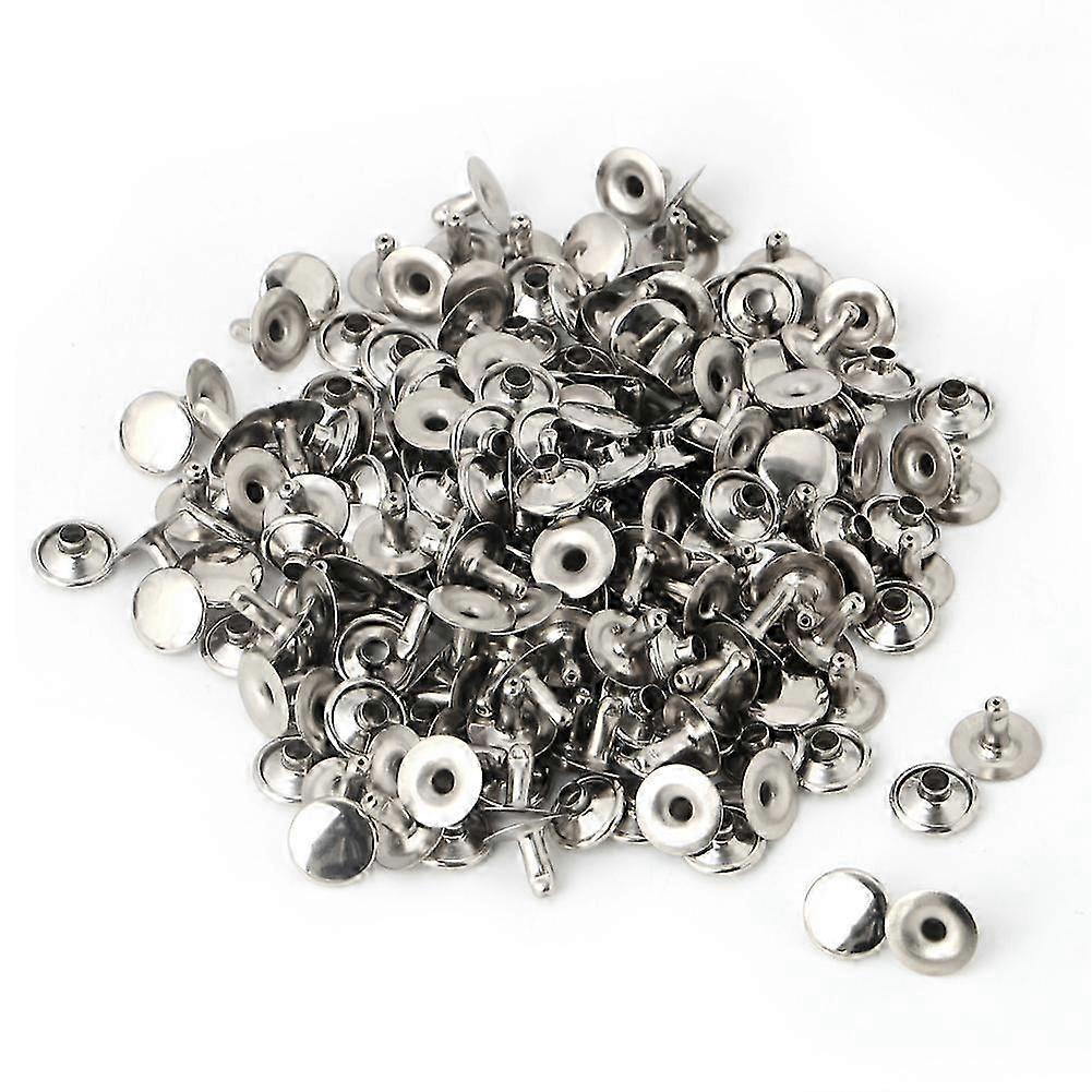 Silver Double Cap Rivets 9x8mm