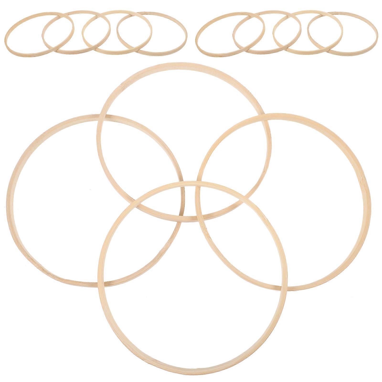 Khaki Bamboo Dream Catcher Rings for Craft Making 12Pcs DIY Material