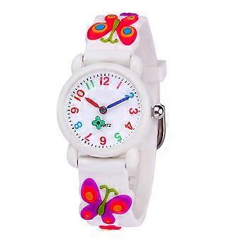 Montre étanche pour enfants avec bracelet en silicone blanc précis