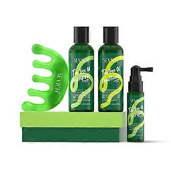 Shampoo en conditioner met tea tree-essence, diep reinigend, hydraterend, hoofdhuidversterkend, voedend, glanzend en tegen haaruitval.