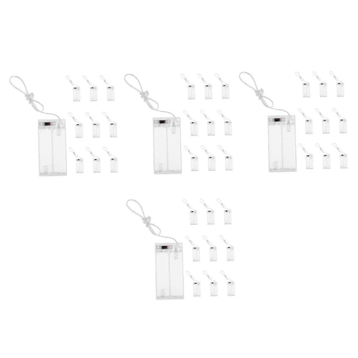 AA Battery Holder with Secure Lock, Transparent Plastic Case for String Lights, Outdoor Durable Design