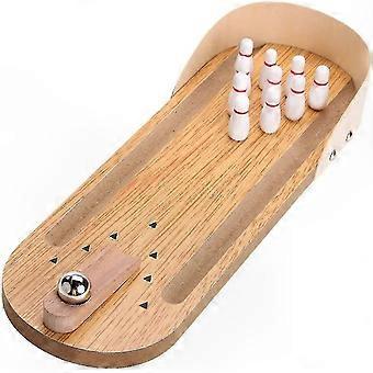 Table Top Mini Bowling Game Set, Compact Desktop Arcade Ball Game for Home, Office, or Travel Entertainment