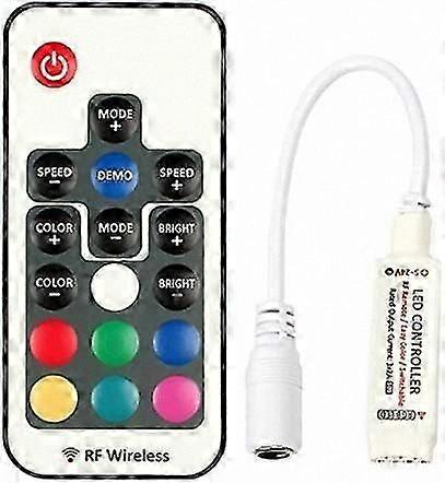 RF RGB LED Controller with 17-Key Remote