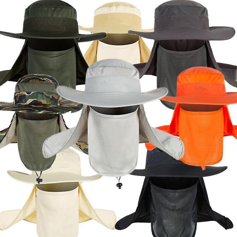 Outdoor Windproof Sun Hat With Removable Shawl, Breathable Mesh Cap For Cycling, Hiking, Camping, And Fishing