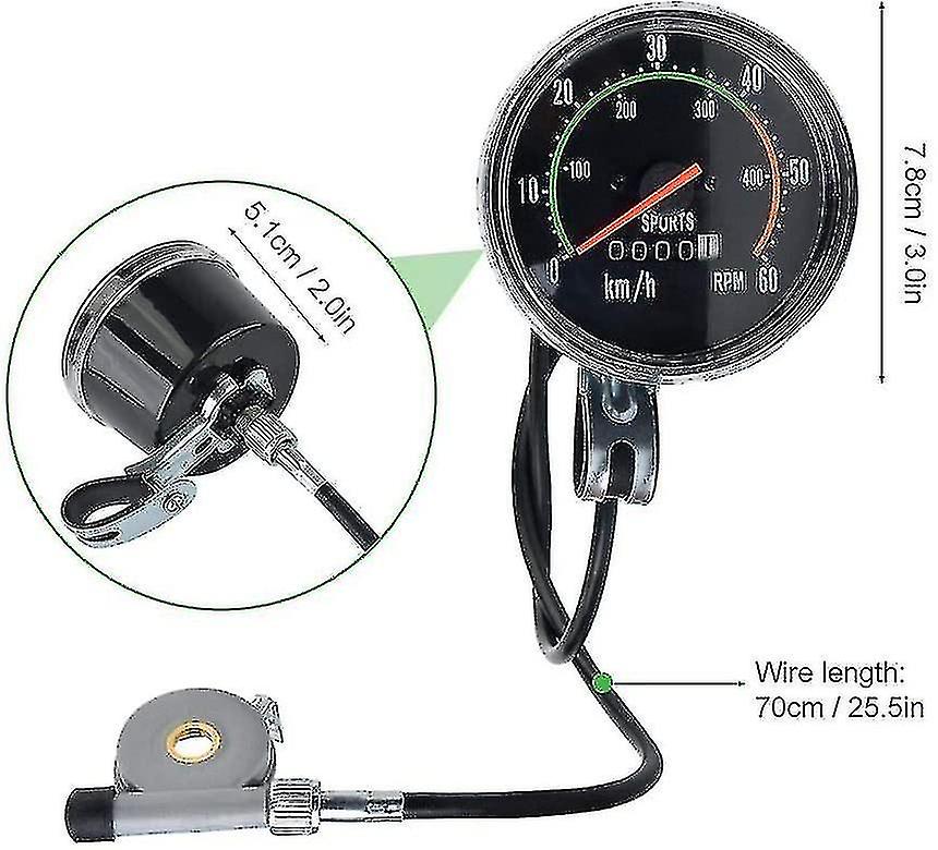 Bicycle Speedometer Mechanical 0-60 Km/h Speedometer