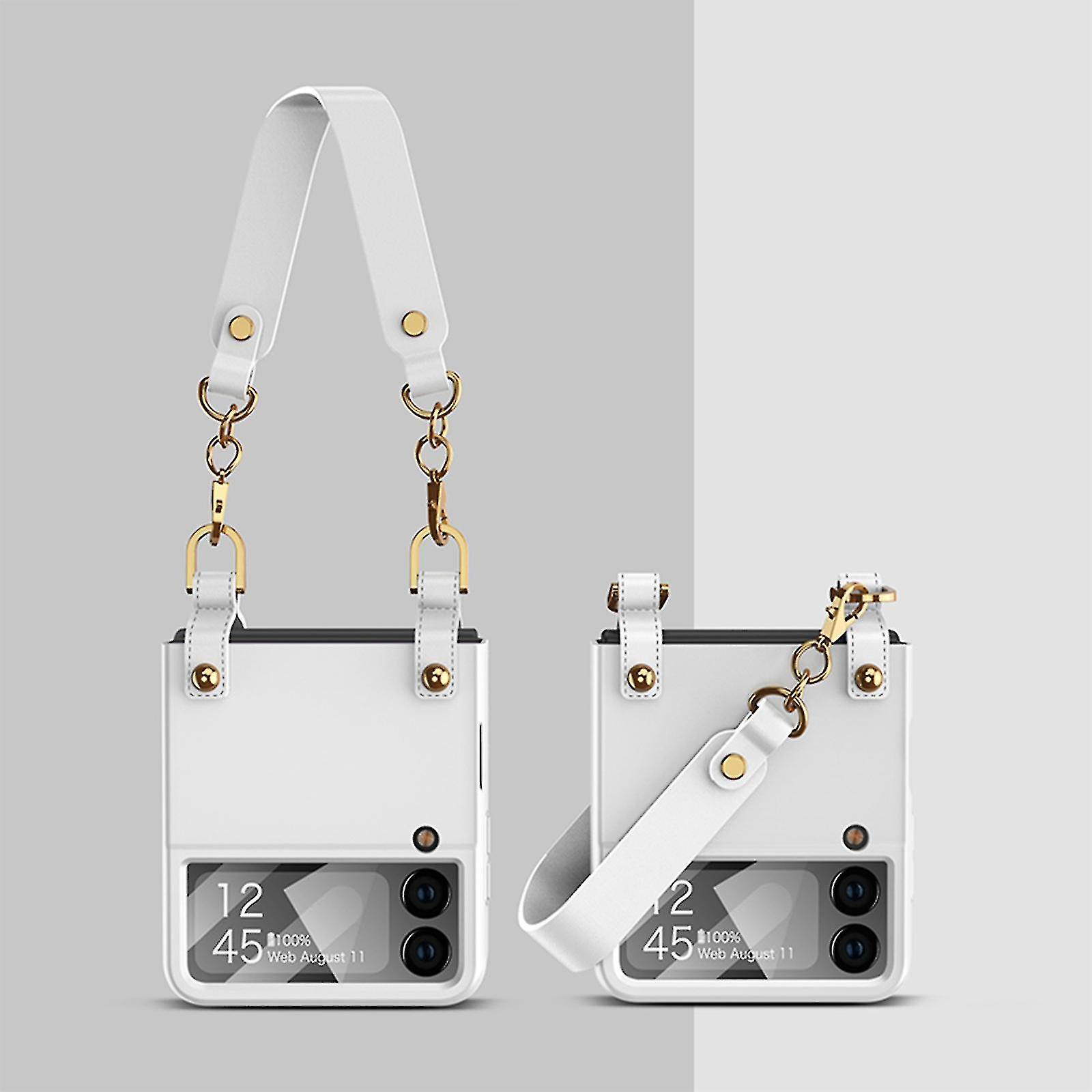 Case With Strap Bracelet Compatible With Galaxy Z Flip 4, Hard Pc All-inclusive Protective Cover With Lens Protector