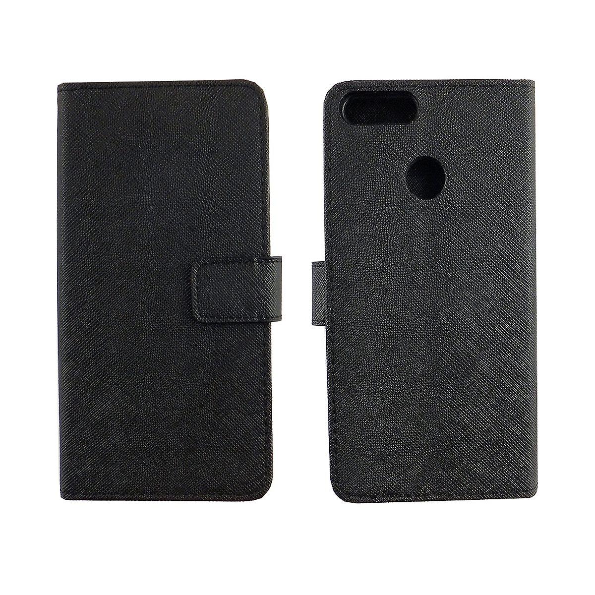 Verco Custodia Portafoglio In PU Pelle Per Honor 7x - Nero, Con Chiusura Magnetica E Supporto