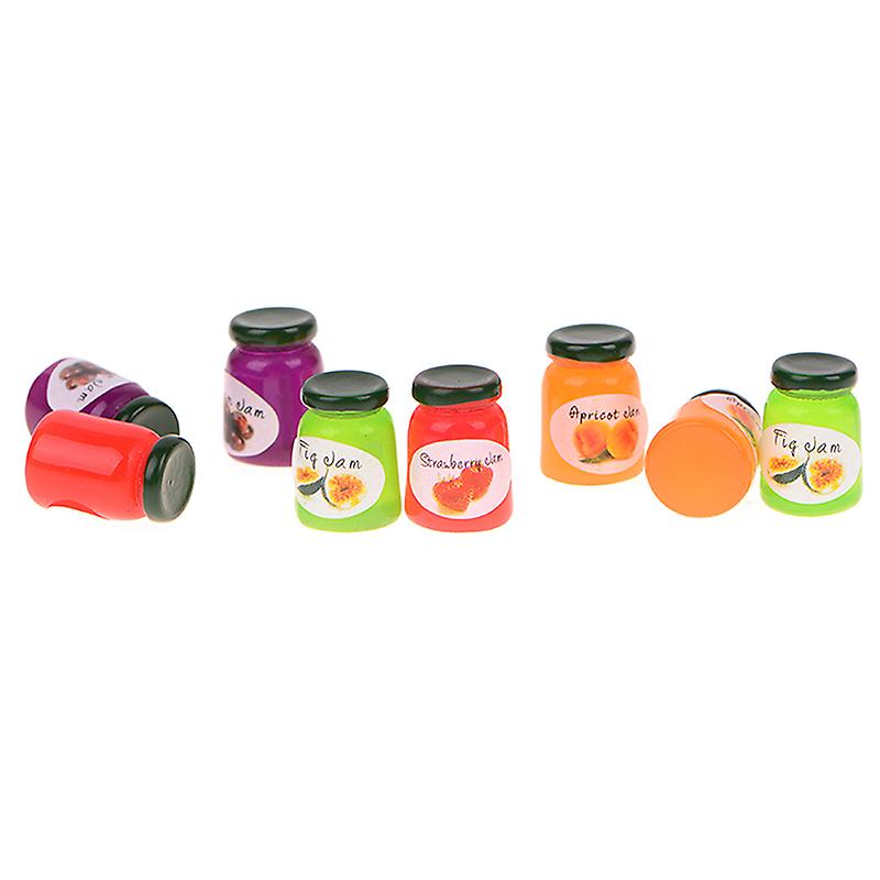 8個/セット1:12ドールハウスミニチュアアクセサリージャムミニチュアキッチンジャム