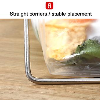 Stainless Steel Garbage Bag Shelf Rack Kitchen Countertop Foldable Trash Bag Holder