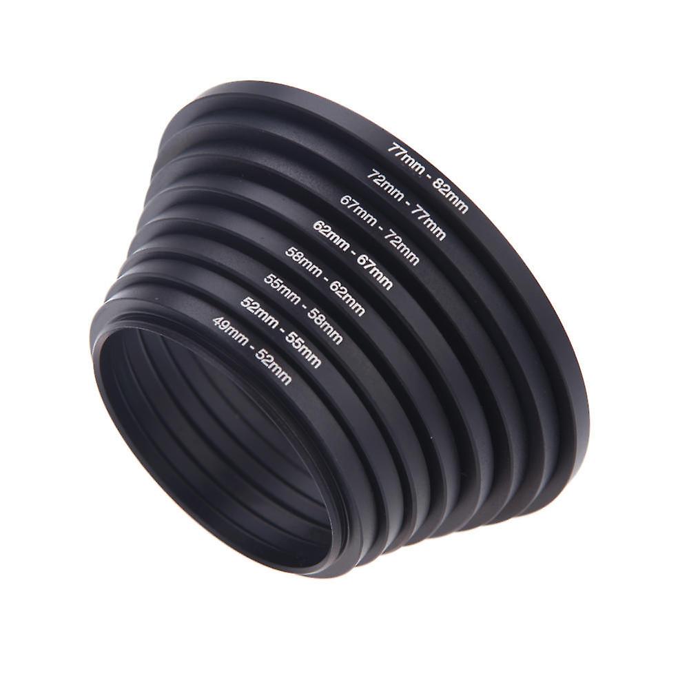 8pcs Filter Step Up Rings Adapter 49-52-55-58-62-67-72-77-82mm 49mm-82mm