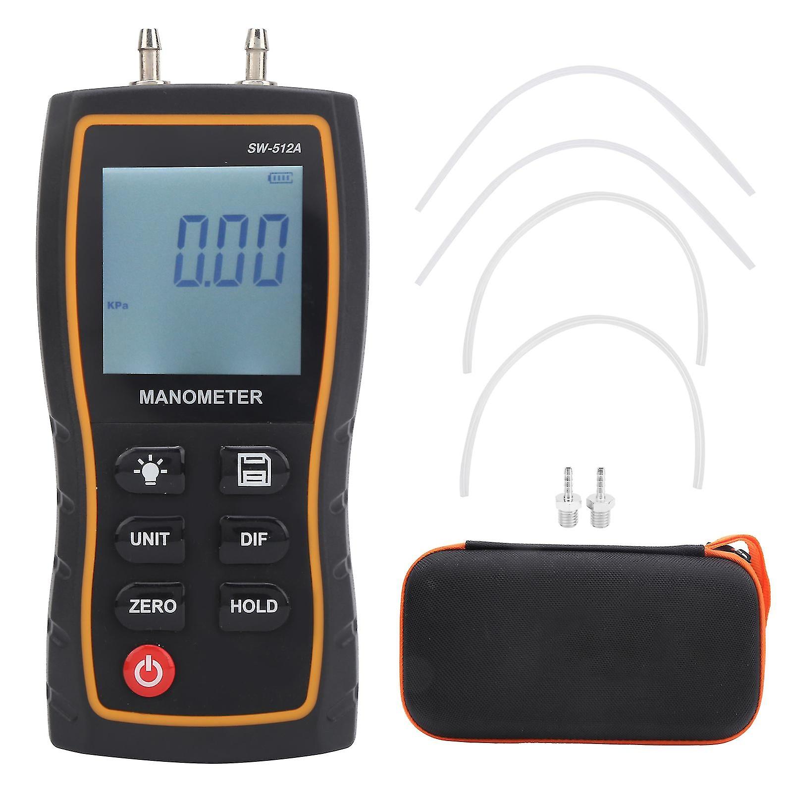 Sw512a Air Pressure Gauge Handheld Hvac Digital Differential Manometer Monitor