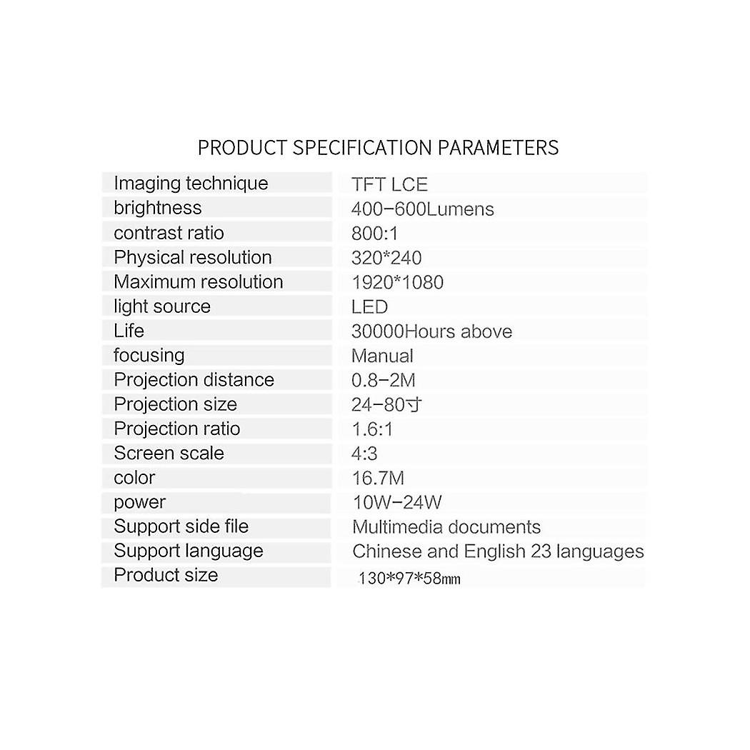 Projector 1080p Mini Led Portable Wifi Full Hd Android Correction Theater Portable Mini Projector(b