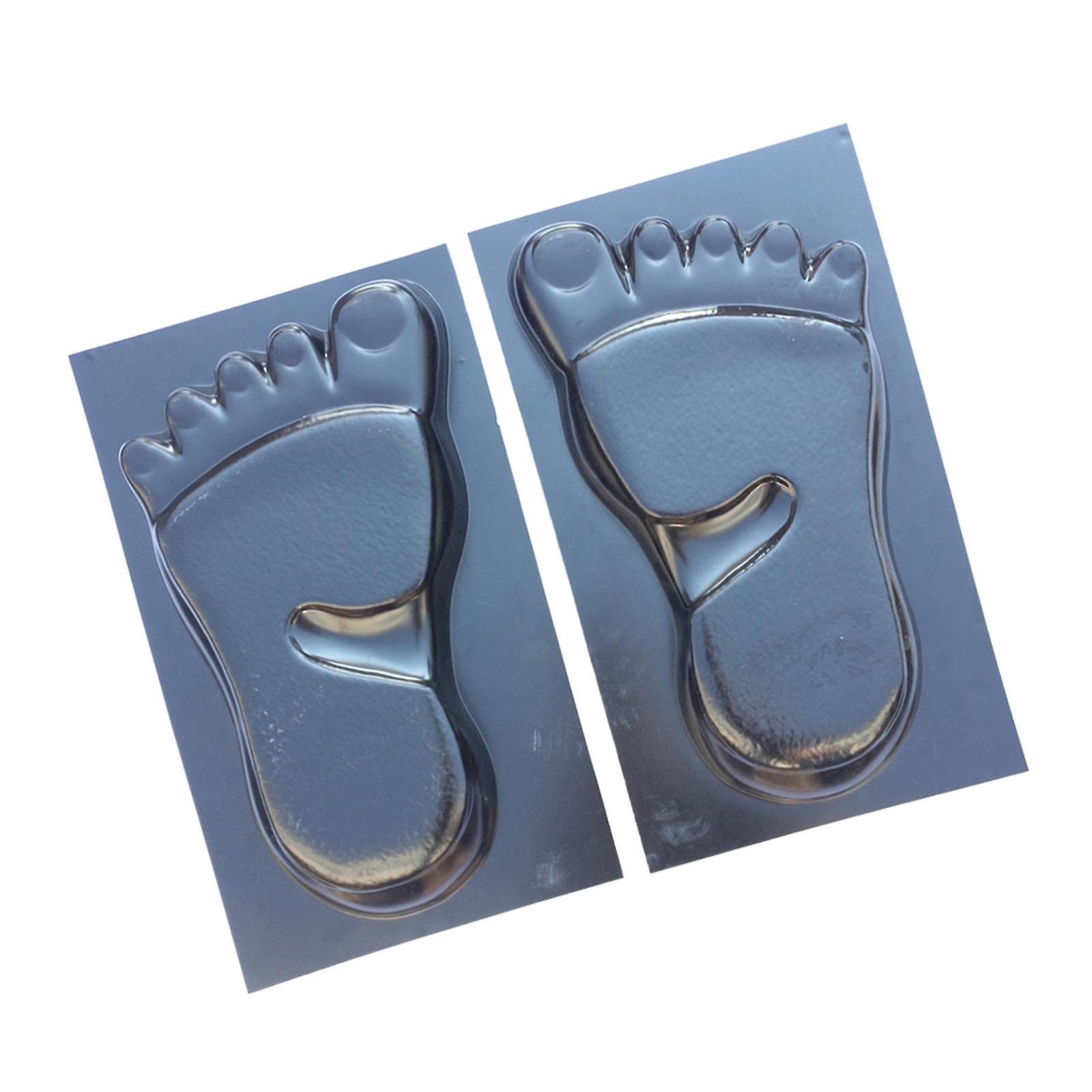 1 زوج أقدام الإنسان آثار أقدام يخطو حجر البصمة حديقة العفن ملموسة