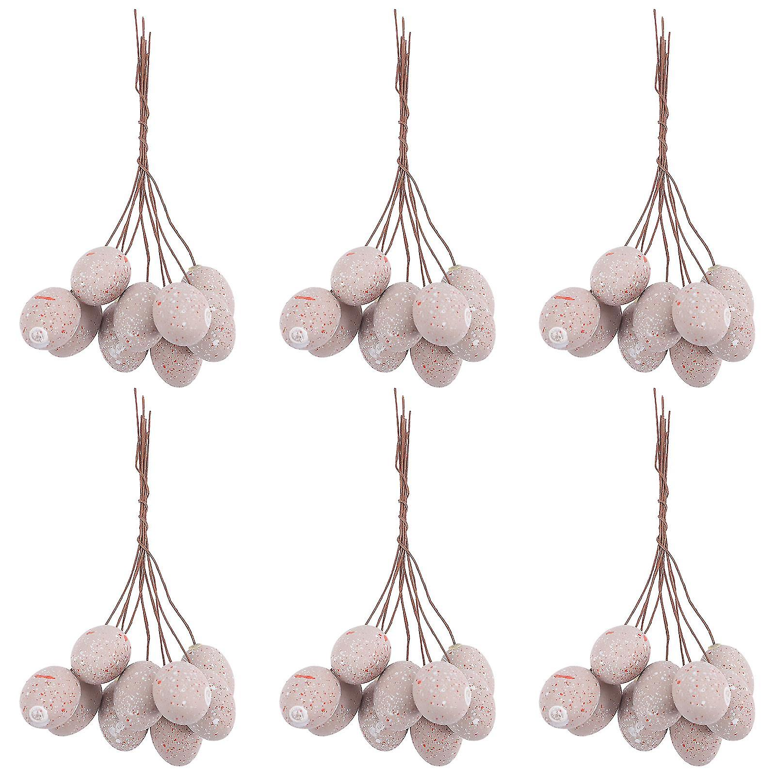 6pcs Decorative Easter Home Egg Stems Bouquet Easter Party Egg Bouquet Easter Party Decoration