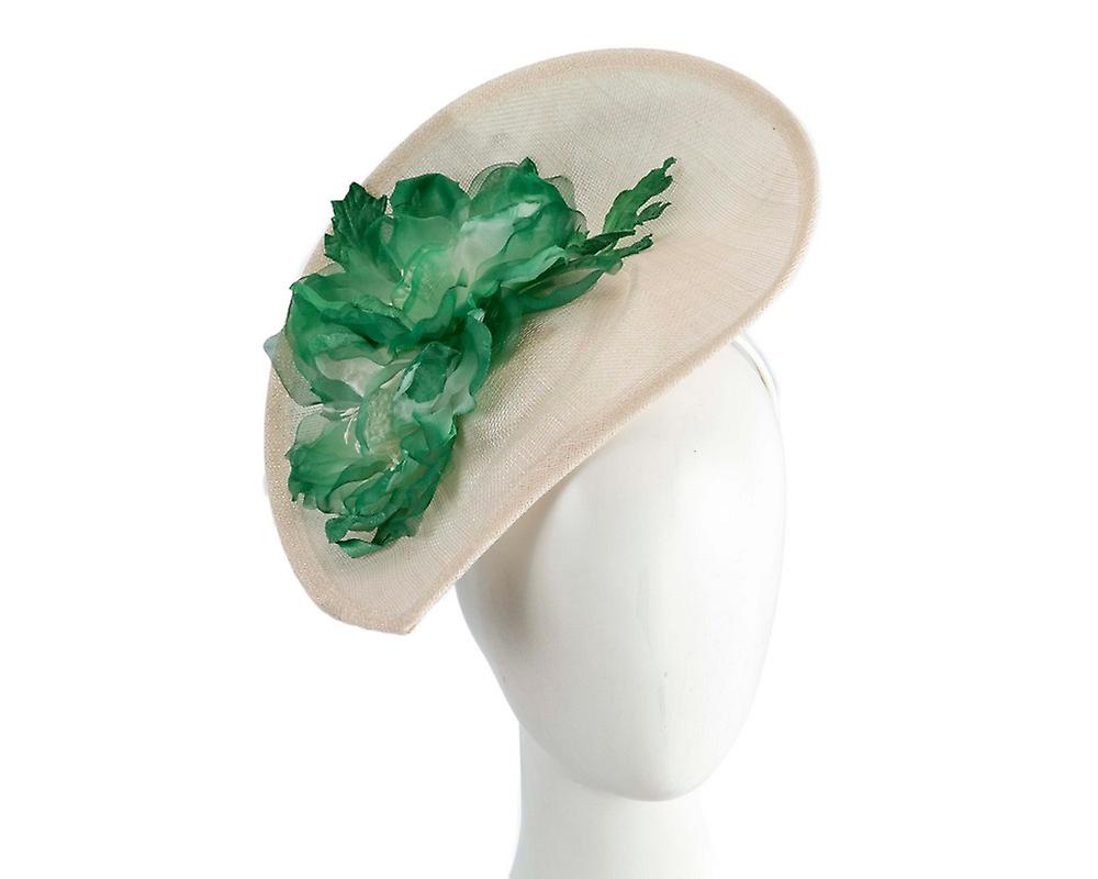 Large cream & green flower fascinator by Max Alexander MA874CG