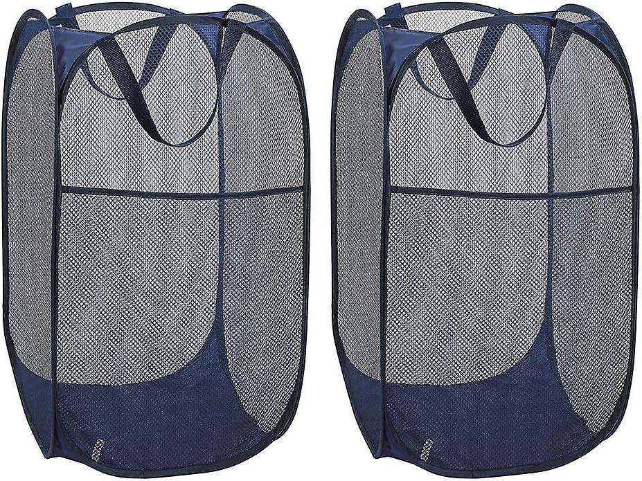 Baicccf Laundry Hamper [2 Pack] Collapsible Pop Up Mesh Laundry Basket Laundry Bag Collapsible Laund