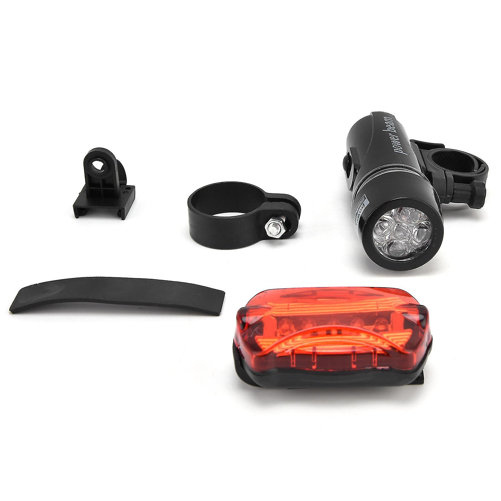 5LED Mountain Bike Μπροστινό φως και πίσω φως Σετ φωτισμού ασφαλείας ποδηλάτου Ανθεκτικό πλαστικό Εύκολη εγκατάσταση Μπαταρία Δεν περιλαμβάνονται