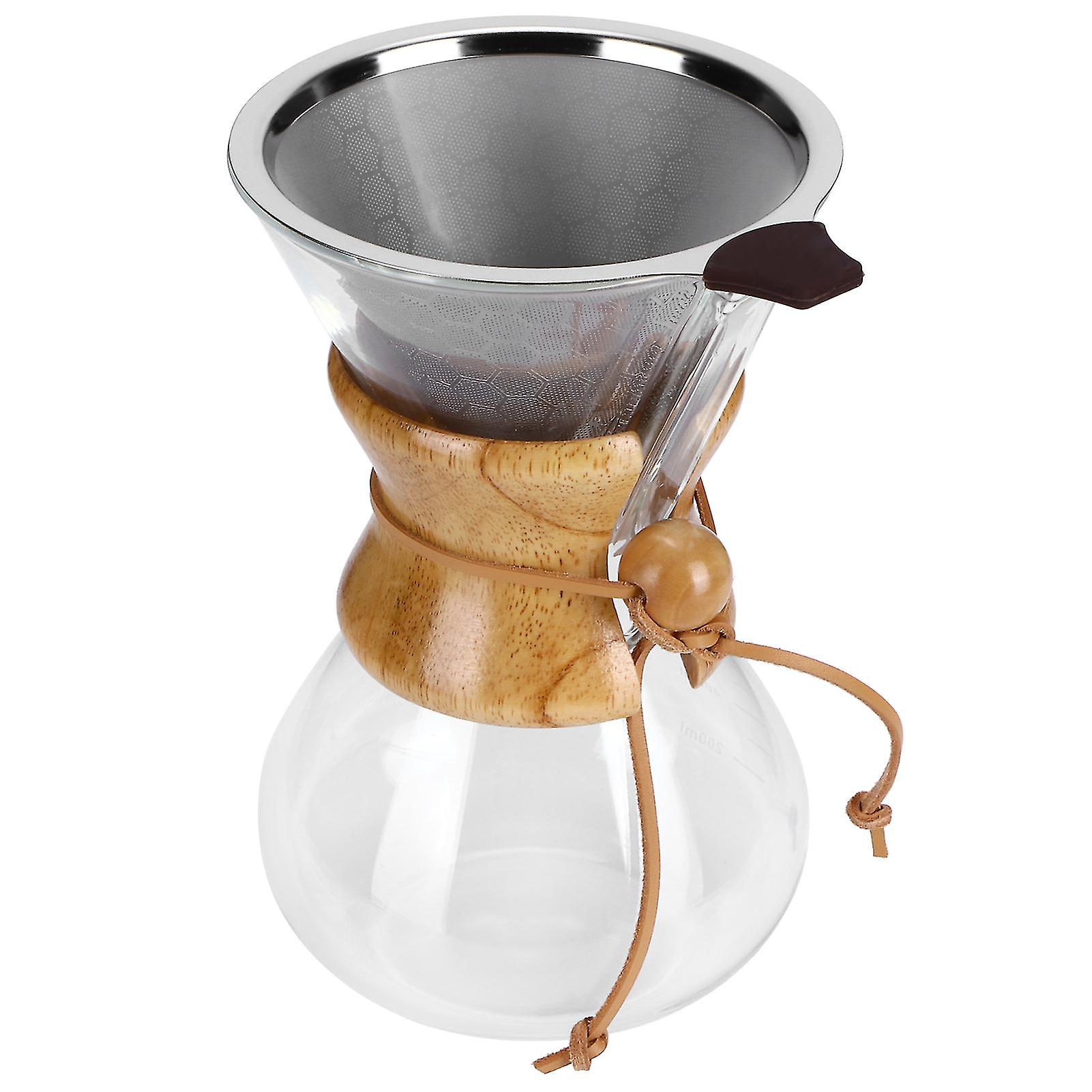 High temperature resistant glass coffee maker with stainless steel filter (600 ml)