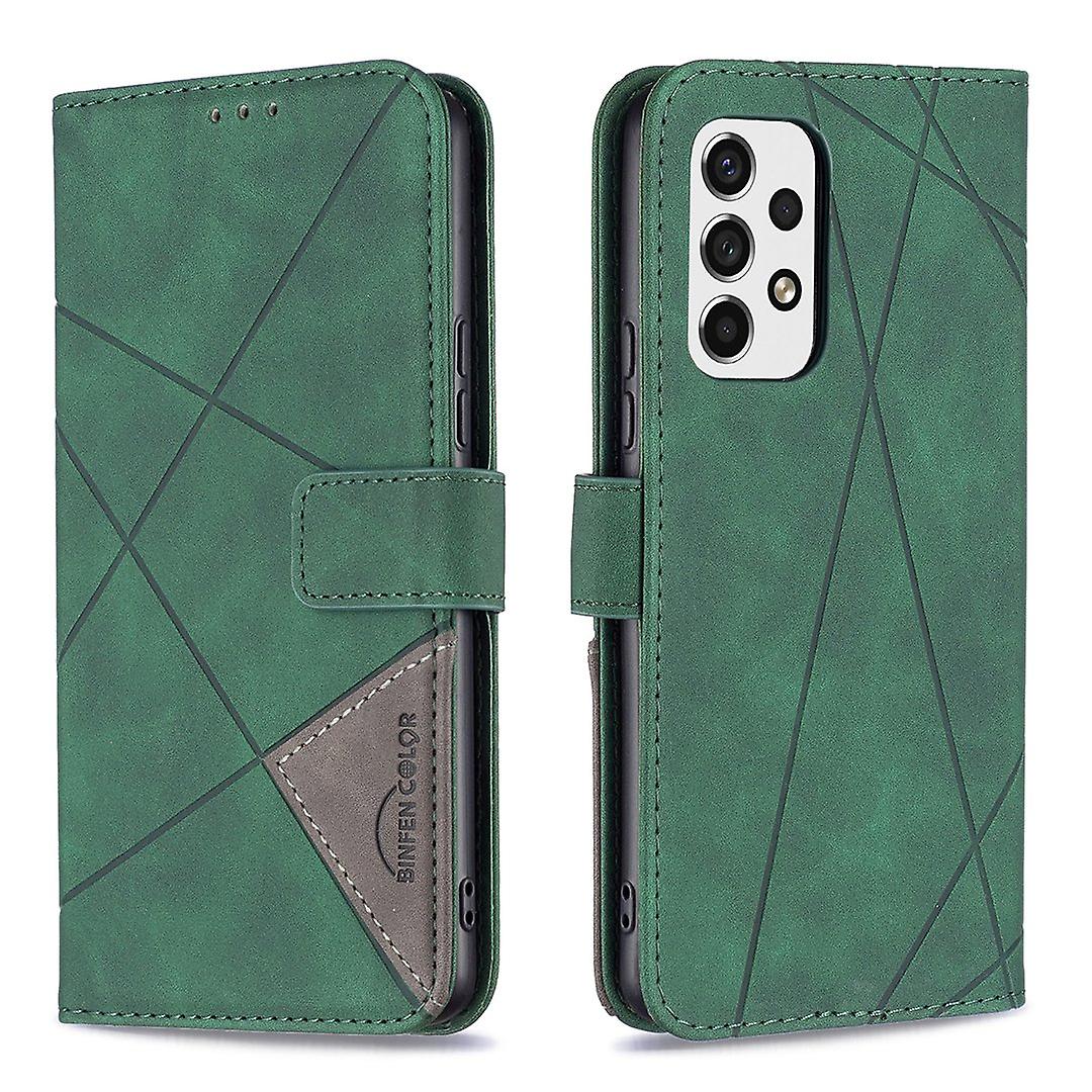 BINFEN COLOR BF05 Geometric Imprinted Flip Case Wallet Cover with Stand for Samsung Galaxy A53 5G