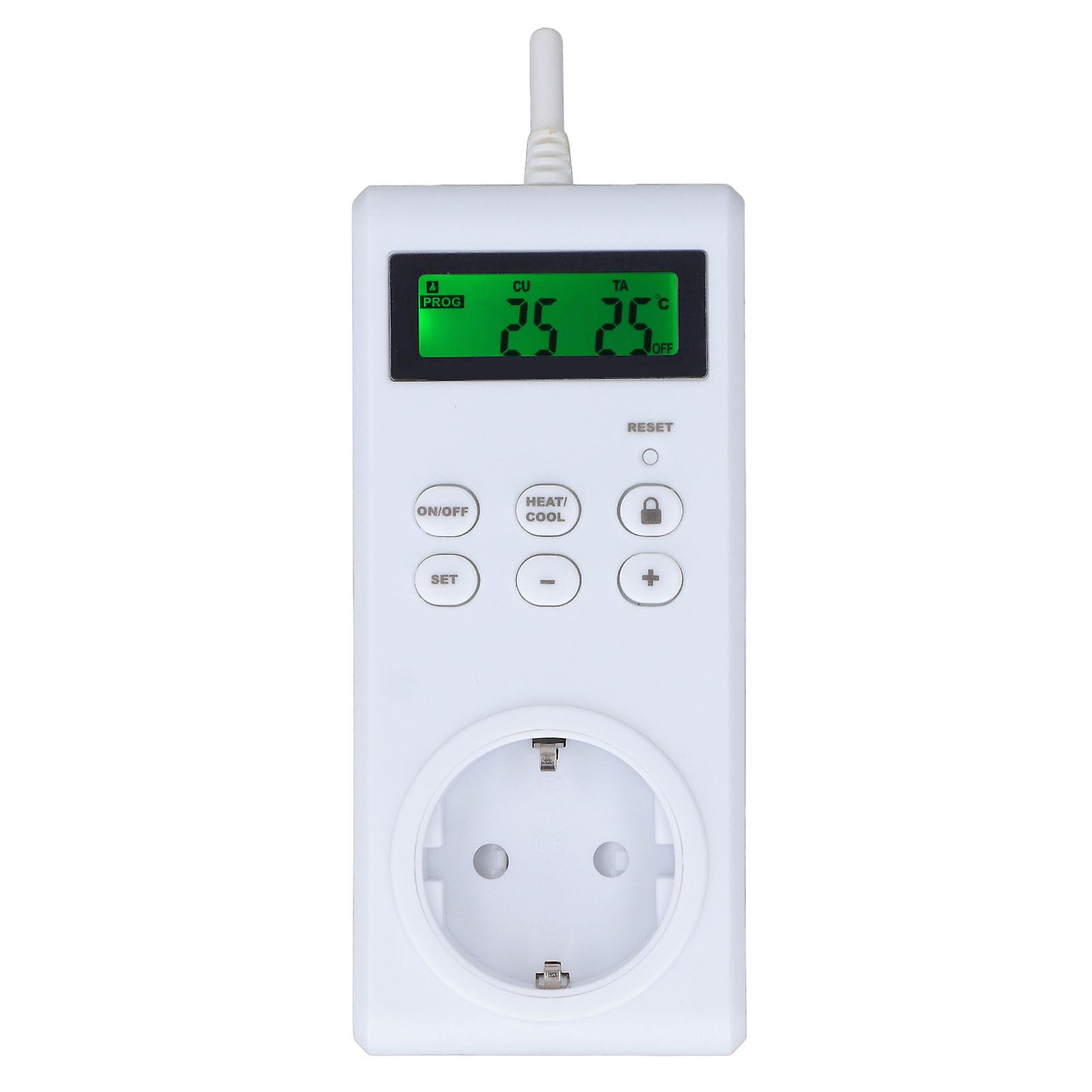 Thermostat Steckdose Drahtlos Programmierbar Automatischer Temperaturregler Steckdosenschalter EU-Stecker 230V