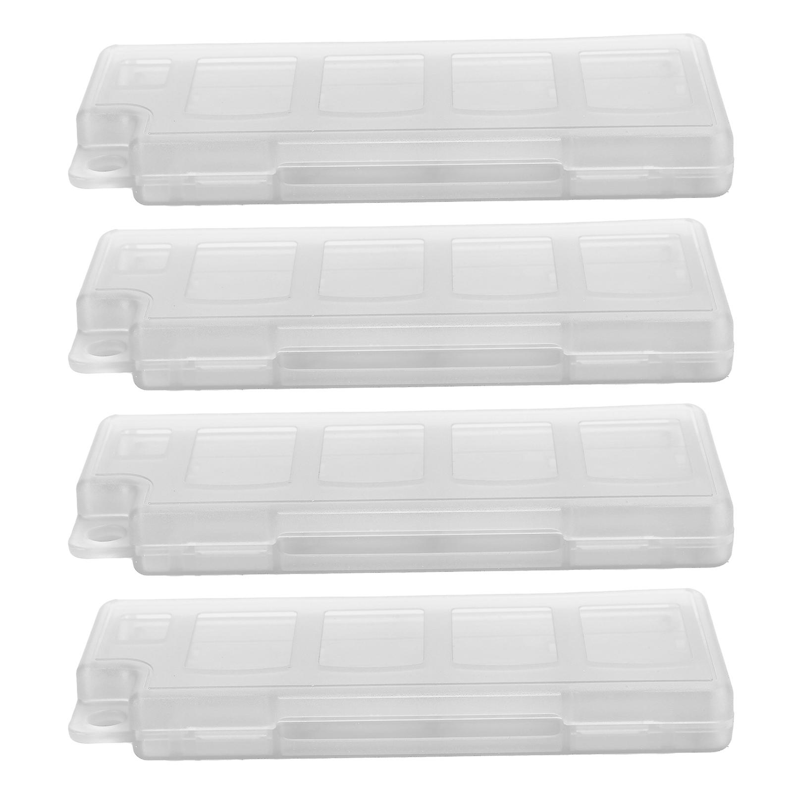4Pcs Game Card Case Storage Box with 8 in 1 Card Slot + 2Pcs Slot for Nintendo SwitchWhite