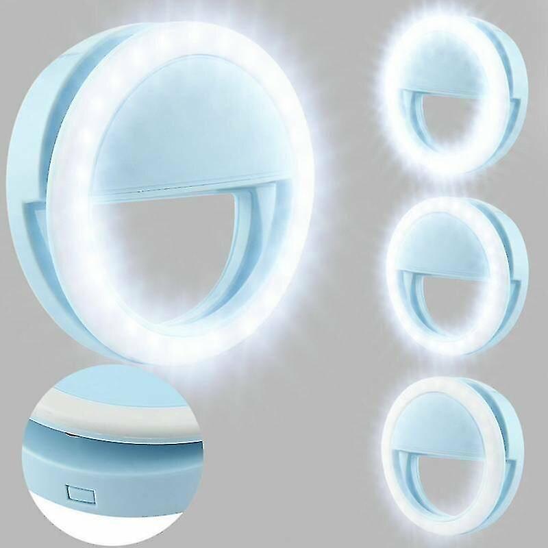 Camera Accessory Sets Blue Universal Selfie Led Light Ring Flash Fill Clip Camera For Phones Laptops Tablet