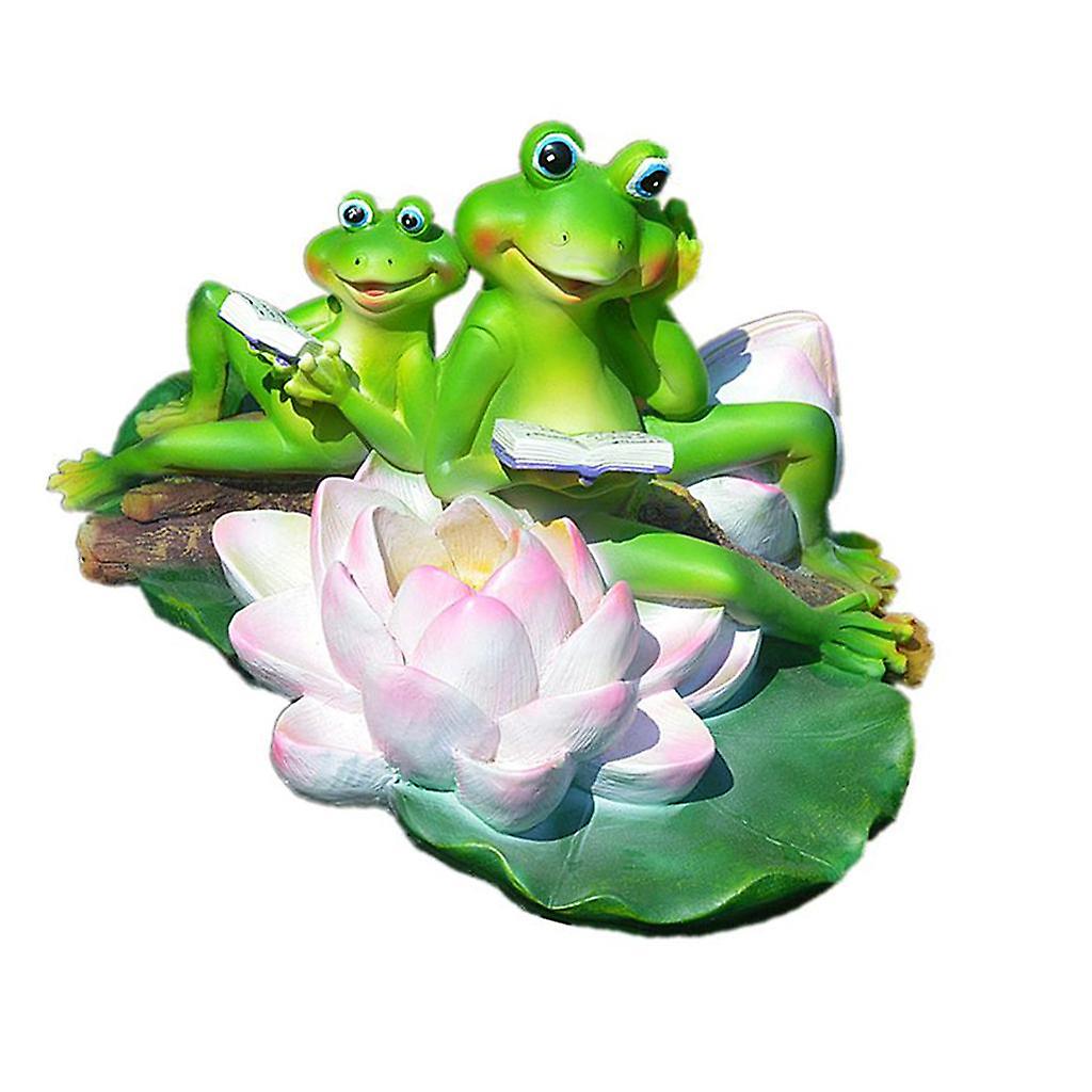 3D Creative Frog Decor, Frog Figurine Reading Books, Home Decoration Style1