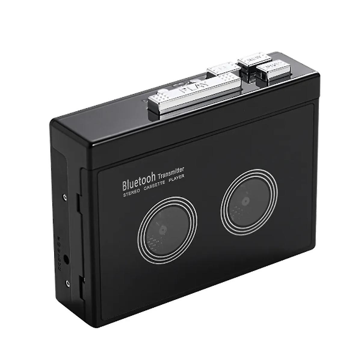 Black Retro Stereo Cassette Player Walkman Cassette Tape Music Audio Auto Reverse With Bluetooth