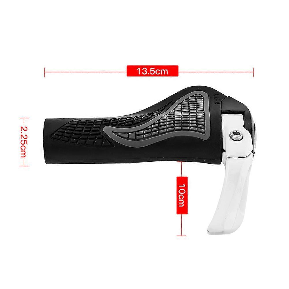 2pcs Mountain Bike Bicycle Comfortable Handlebar Rubber Grips Bar End (White) Bike End Grips