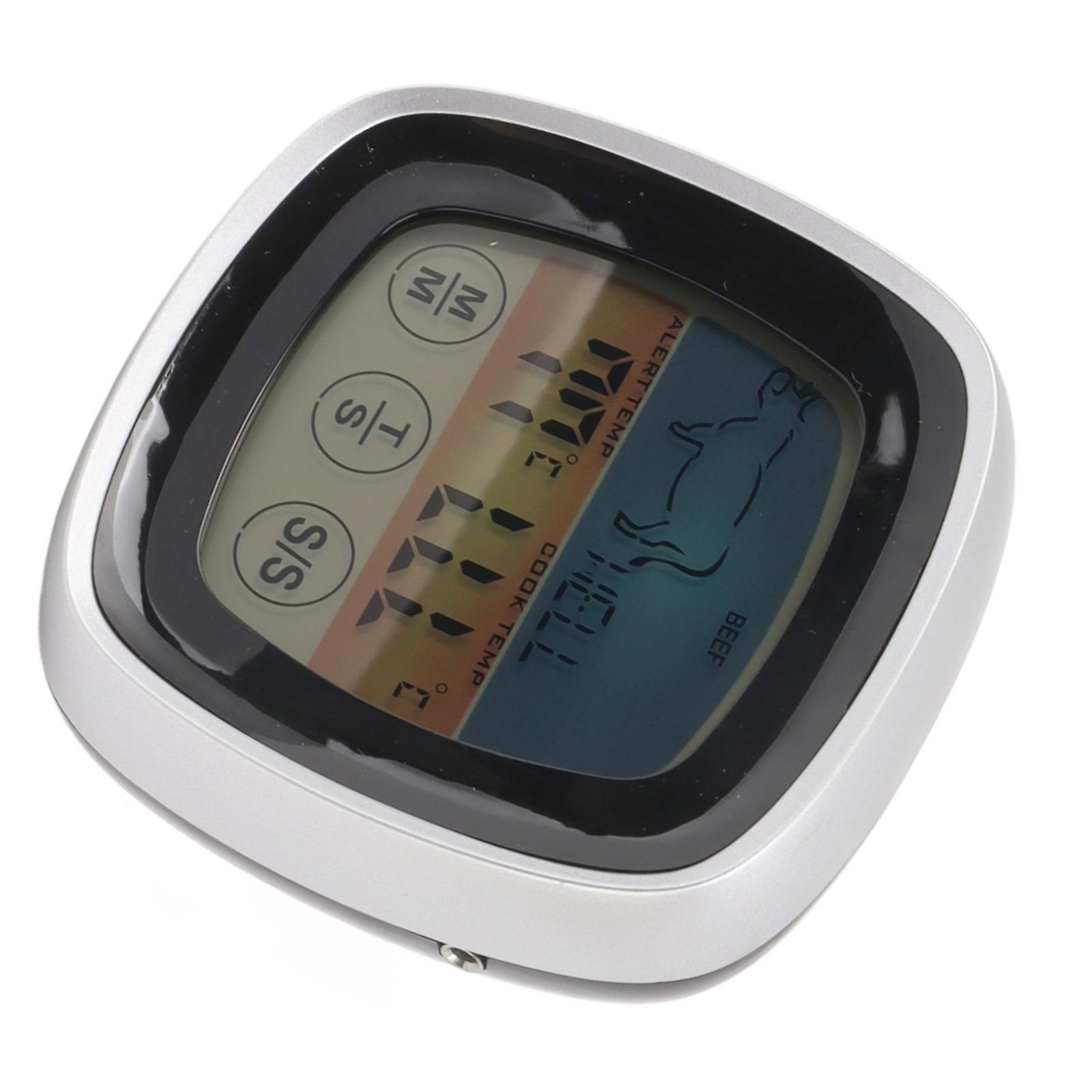 Food Touch Digital Kitchen Thermometer Timer 75x75x25mm Black