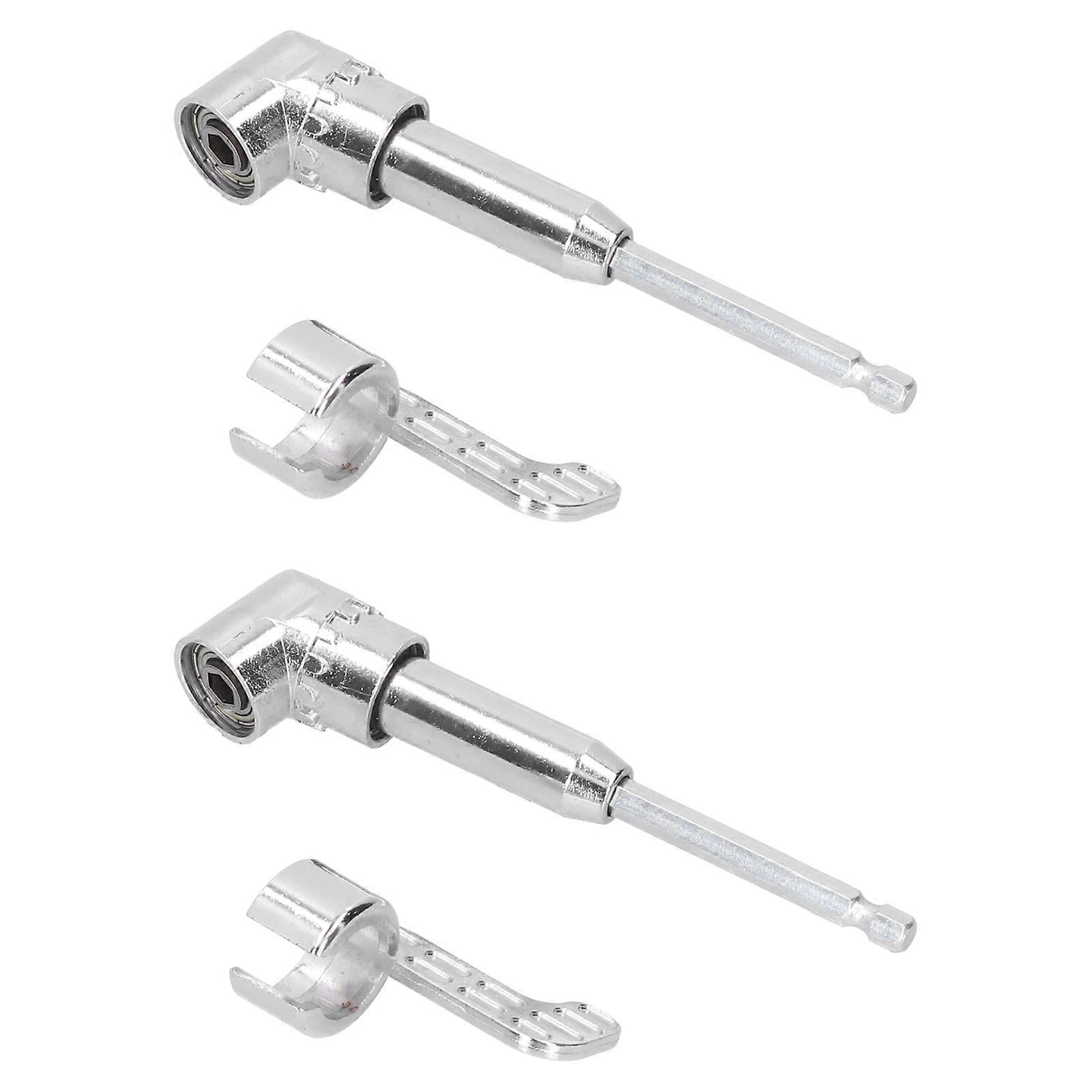 Risegun Screwdriver Extension Socket Angled Bit Holder 105° Drill Adapter Hex Shank Elbow Screwdriver Extension Socket, 2 Sets