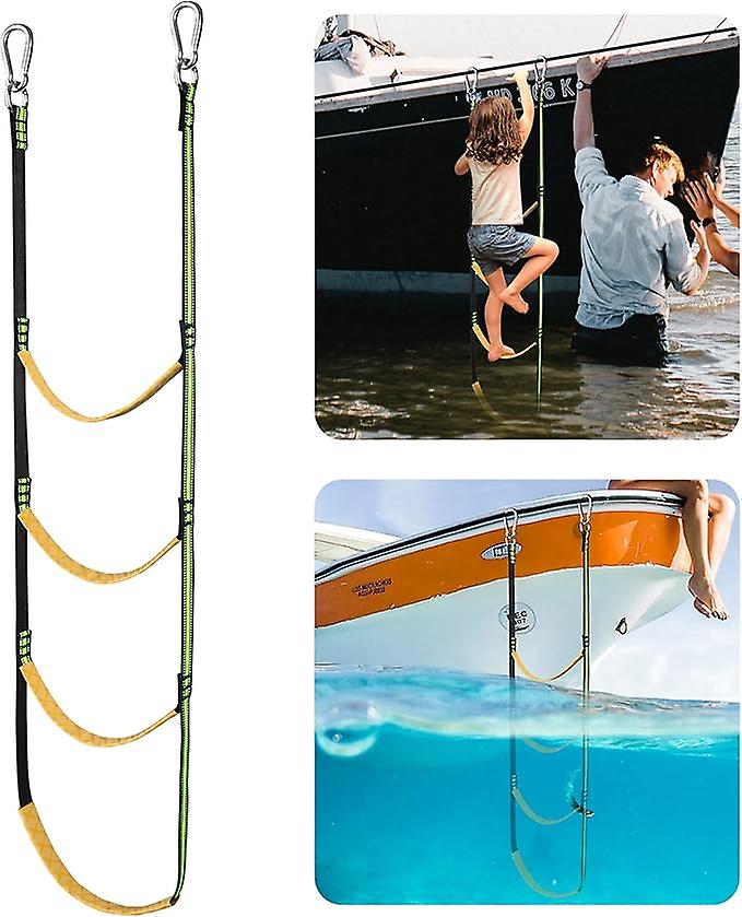 4 Steps Boat Rope Ladder, Boat Rope Ladder Extension, Auxiliary Boat Folding Ladder, Sail Boat Swimming Ladder, Kayak, Canoe (4 Steps)