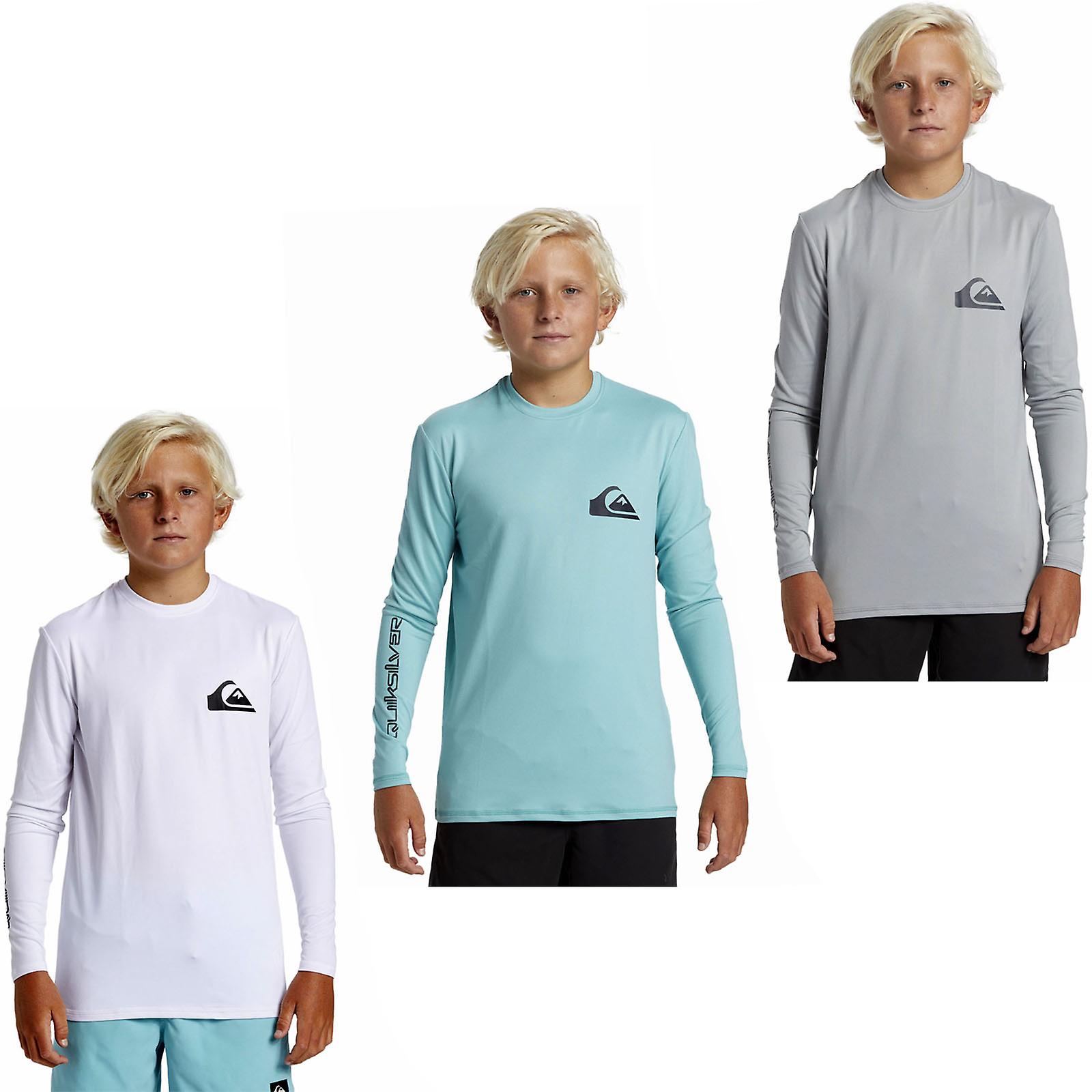 Quiksilver Kids Everyday Surf Long Sleeve UPF 50 Swimming Surfing Rash Vest Top