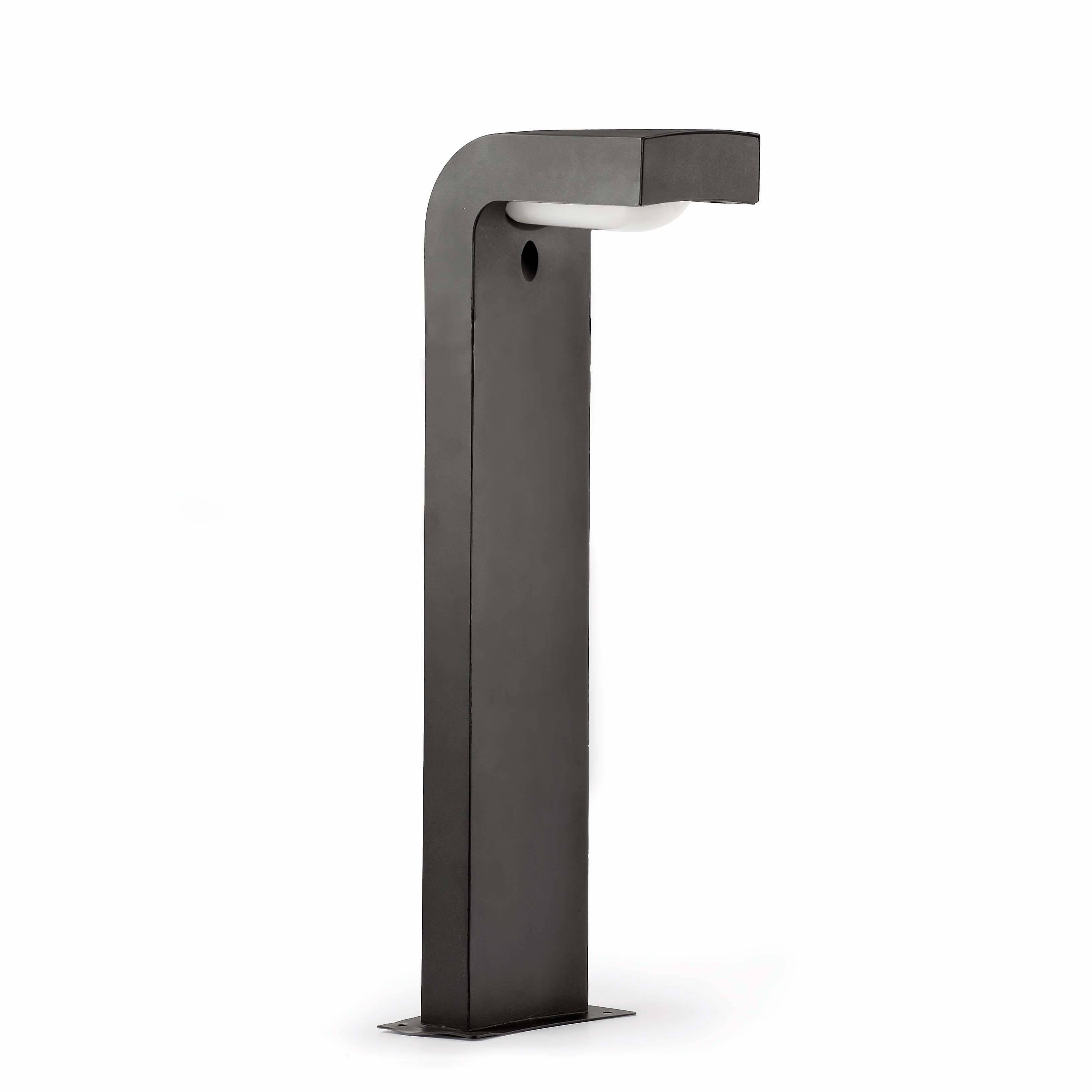 Klamp Outdoor Bollard Light White, Dark Grey IP44, E27