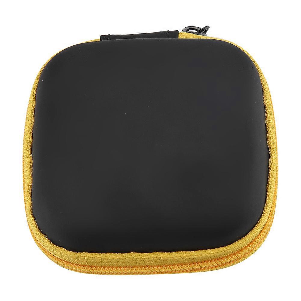 Portable Small Earphone Storage case Carry Pouch Bag Box (Yellow)
