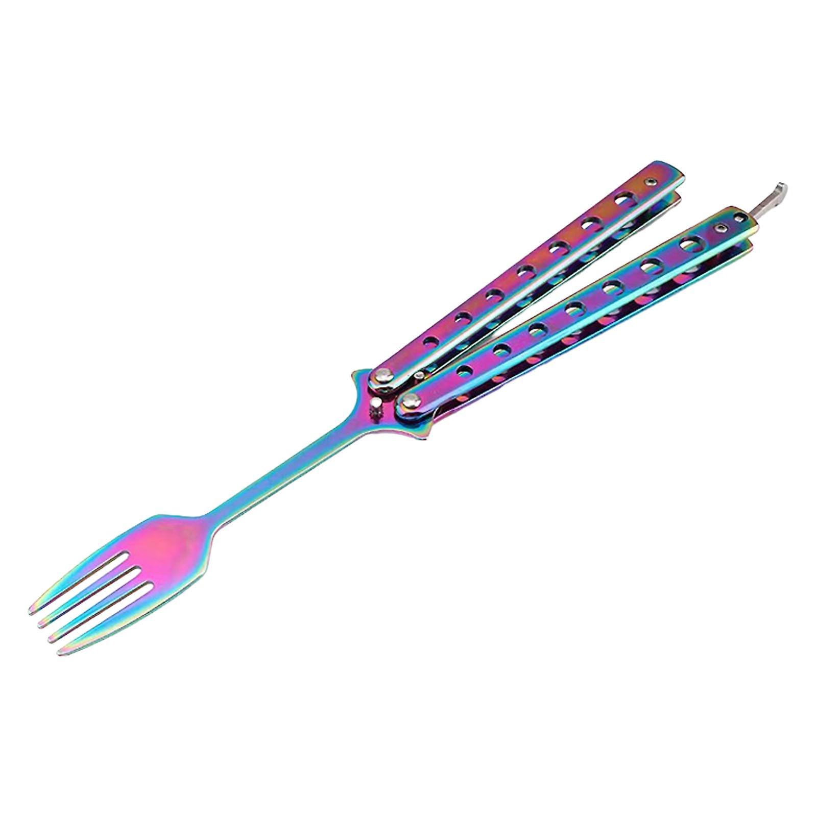 Butterfly Fork Butterfly Practice Trainer Utendørs servise Butterfly Training Fork for jakt Grill Piknik Vandring Reise