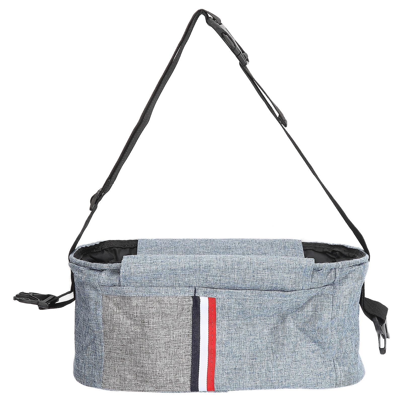 Blue Waterproof Diaper Bag for Strollers with Adjustable Strap