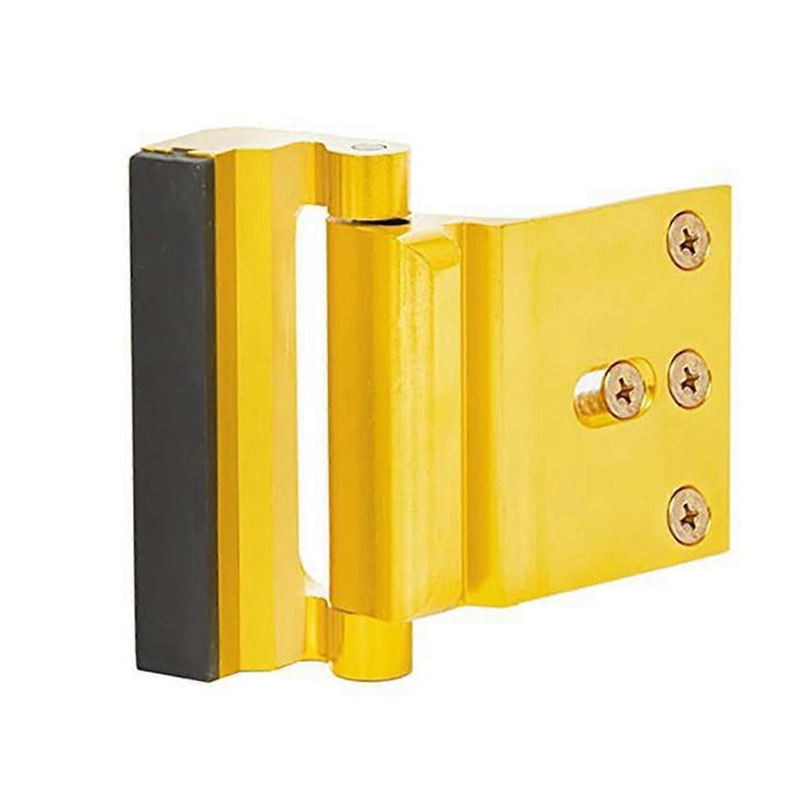 Home Security Lock Aluminum Alloy 800LBS Rust Proof Tamper Resistant Door Reinforcement Lock Gold