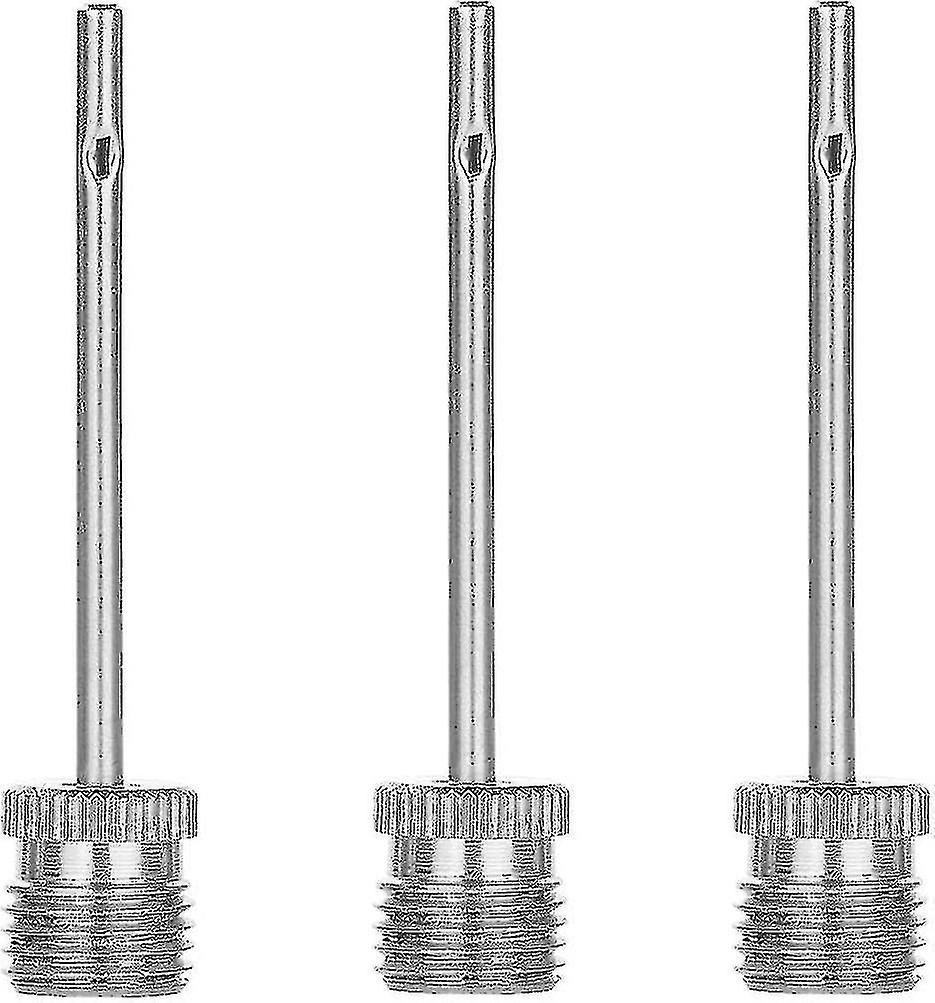 Set Of 3 Stainless Steel Inflator Needles Compatible With Basketball, Football, Volleyball