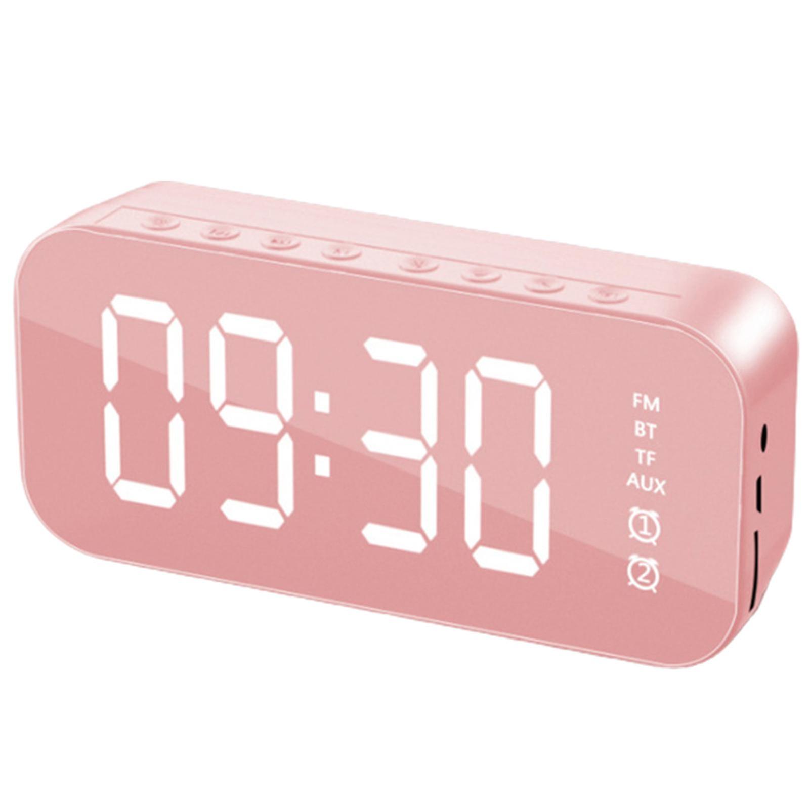 Multifunctional Stereo Bluetooth Compatible Speaker With Alarm Clock Time Display Fm Radio For Home Office