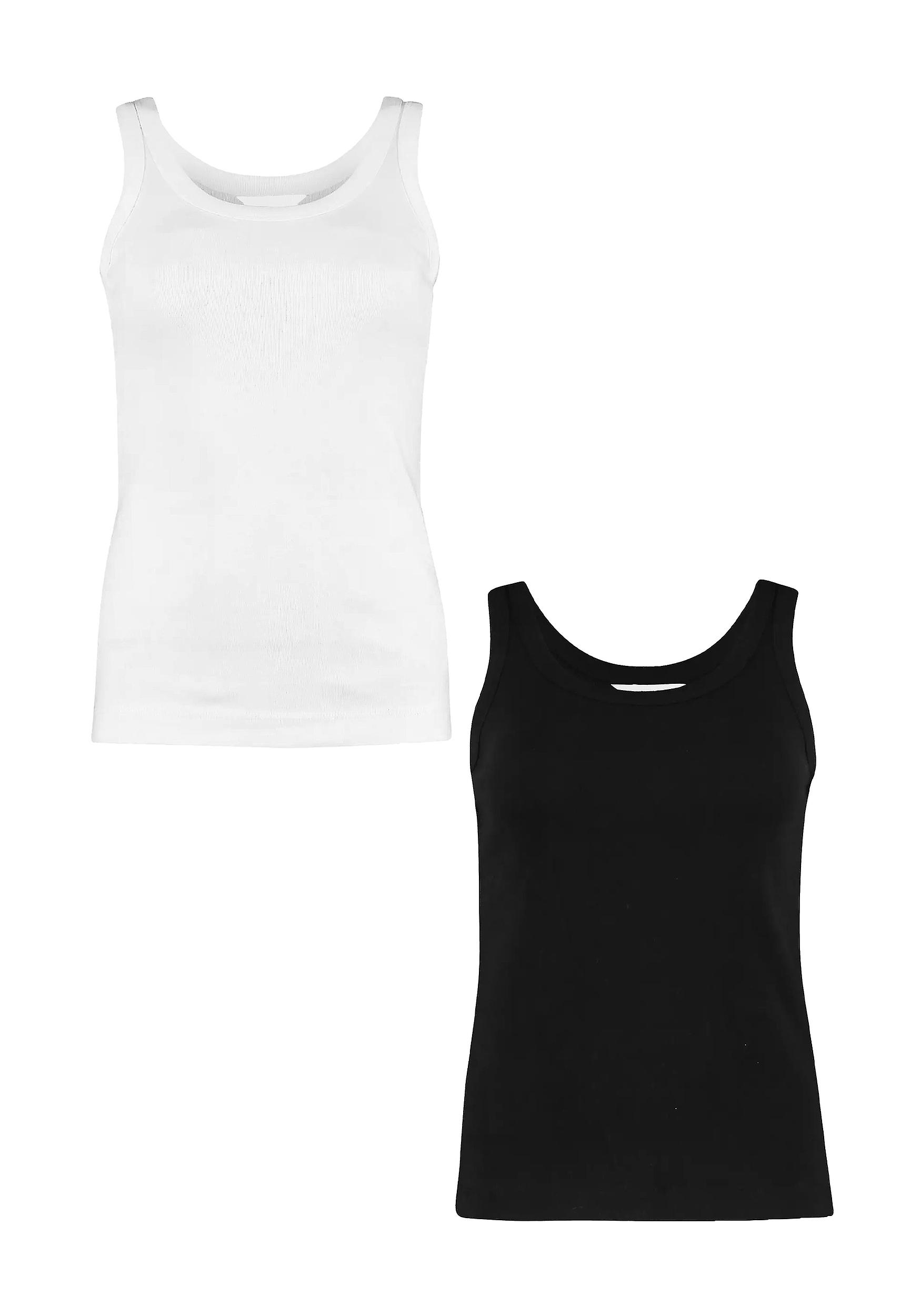 Damen Top 2er-Set Ärmellos Weich Rundhals Normale Passform Basic Tank Top