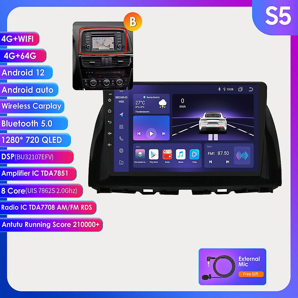 Android 12 Car Radio Multimedia Player For Mazda Cx5 Cx-5 2012 2013 2014 2015 Gps Stereo 2din 4g Wifi Carplay 10.1"head Unit