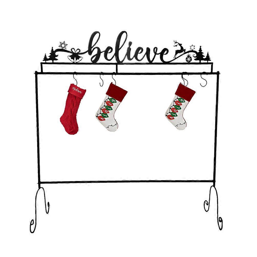 Metal Natal Stocking Holder Stand com cabides Natal Stand Stocking Rack