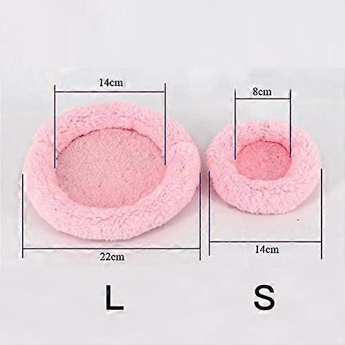 1pc Soft, Comfortable Round Warm Fleece Hamster Bed Sleeping Mat for Rat, Hedgehog, Squirrel, Guinea Pig, Small Animals (S, Pink)