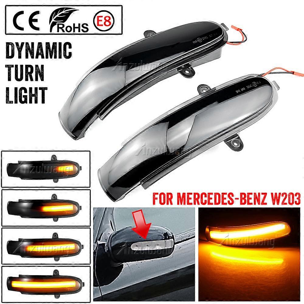 2pcs Flashing Water Dynamic Blinker LED Turn Signal Side Mirror Light For Mercedes Benz C Class W203 W211 S203 CL203 2001-2007