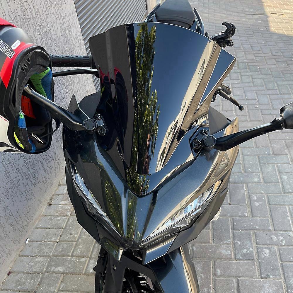 Für Kawasaki Ninja 400 Windschutzscheibe Motorrad Windschotter Windschotter Doppelblasensieb EX400 2018 2019 2020 2021 2022 2023 Schwarz