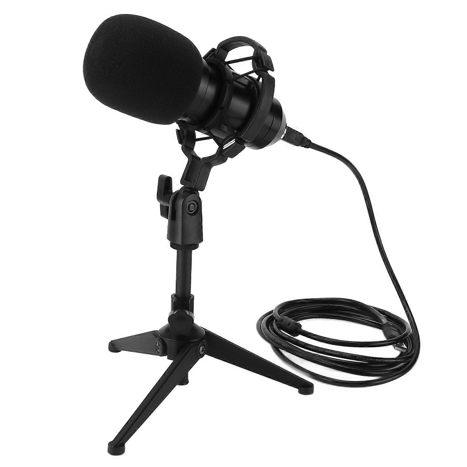 Condenser Microphone Kit Tripod Stand Usb Plug Set Recording Mic Live Broadcast Equipment