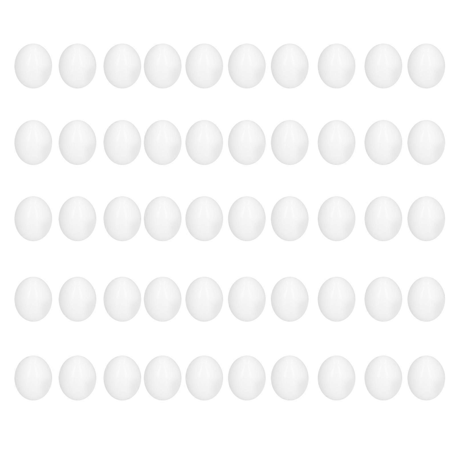 50 Pcs Pigeon False Eggs Plastic Solid Simulation Eggs for Dove Breeding Hatching