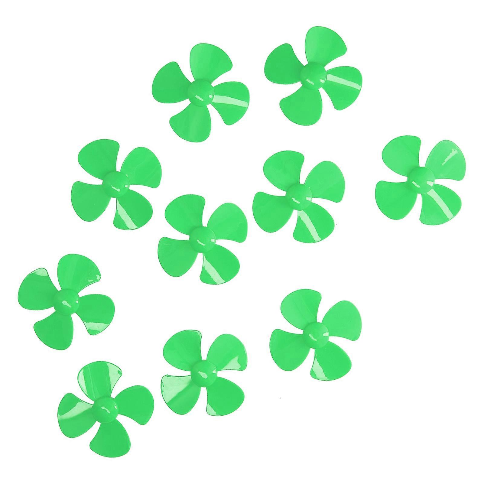 10 قطع 60 ملليمتر 4 شفرات المروحة البلاستيك تحول قارب مراوح الملحقات مع 2 ملليمتر ثقب أخضر