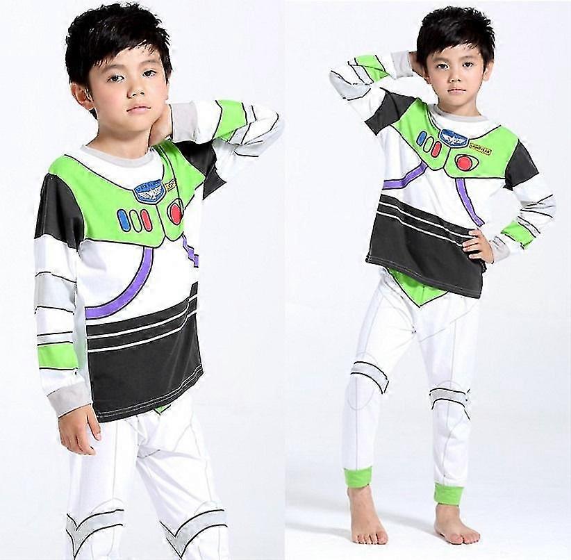 Barn Pojkar Toy Story Buzz Lightyear Woody Pyjamas Sovkläder Nattkläder Crew Neck Tops Byxor Outfit Set